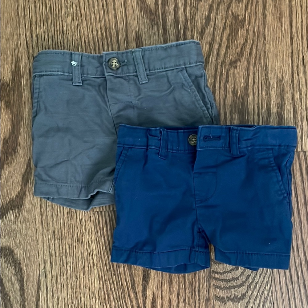 Carter's Gray and Blue Chino Shorts Set, 6m